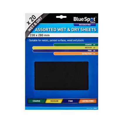 20 Piece Assorted Wet And Dry Sandpaper Sheets