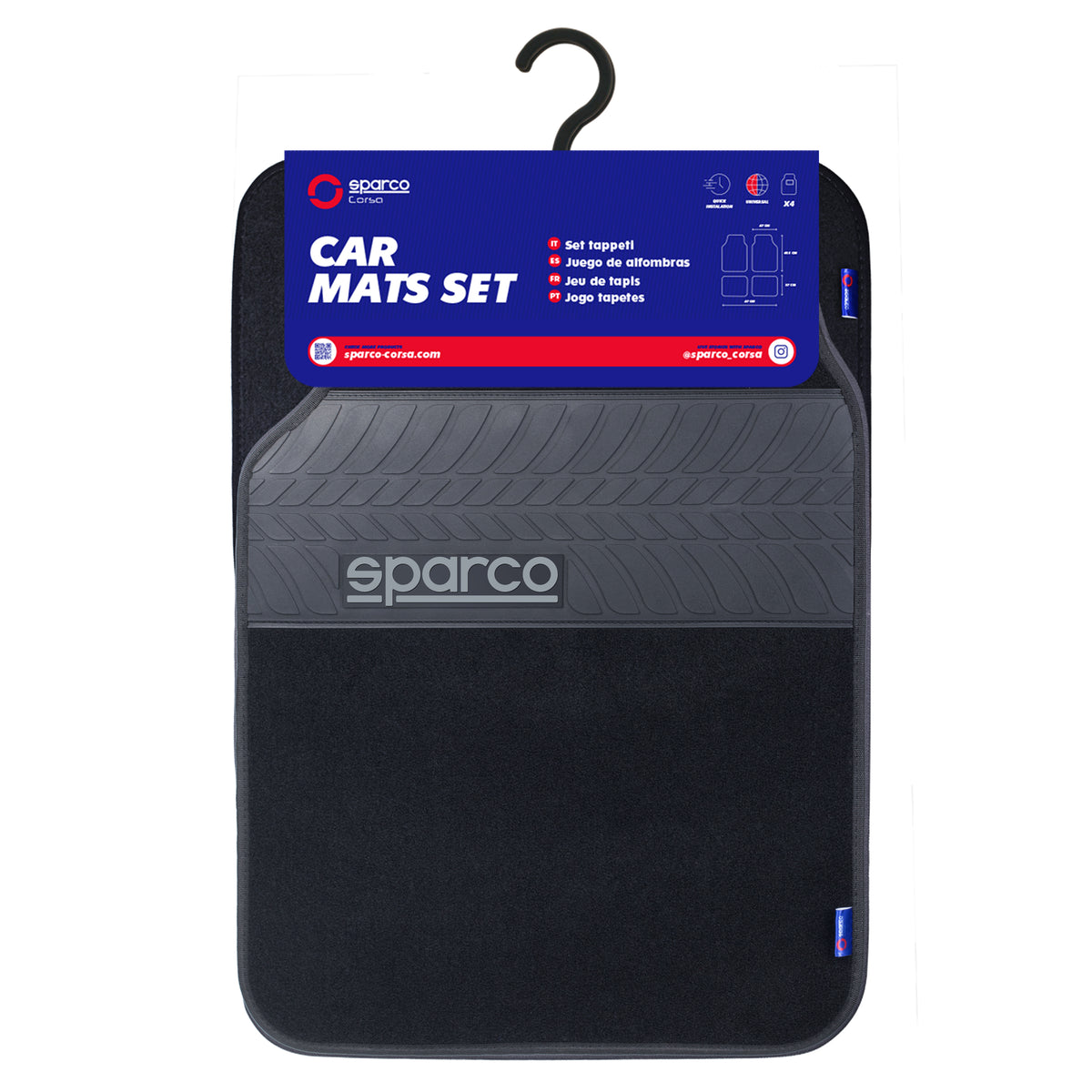 Mat Auto Componets SPARCO - Car Mat Set ~ Black – Autosave Components