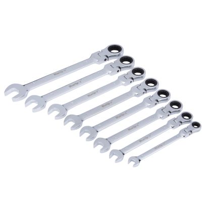 8 PCE Flexible Metric Ratchet Spanner Set