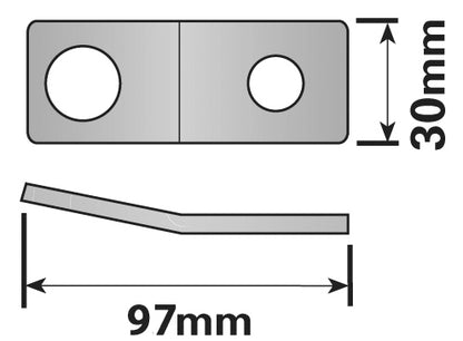 Vehicle Fixing Plate 97 x 30mm