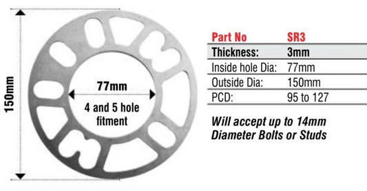 3mm Wheel Spacers