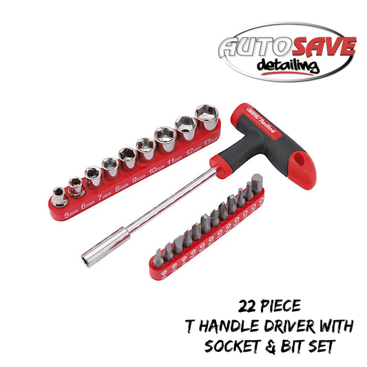 T Handle Driver with Socket and Bits Set (22 Piece) (68841)