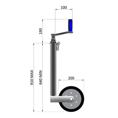 Heavy Duty Smooth Jockey Wheel 48mm 500kg