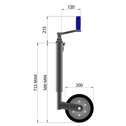 Heavy Duty Smooth Jockey Wheel 42mm 400kg