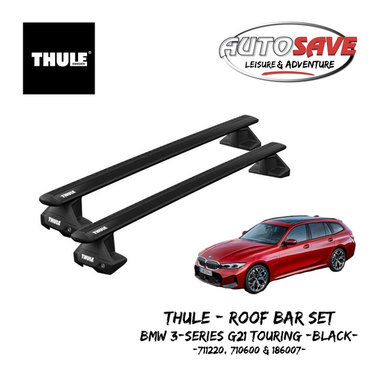 THULE - WingBar EVO Black Alu. Roof Bar Set to fit BMW 3 Series G21 Touring (2020-ON)