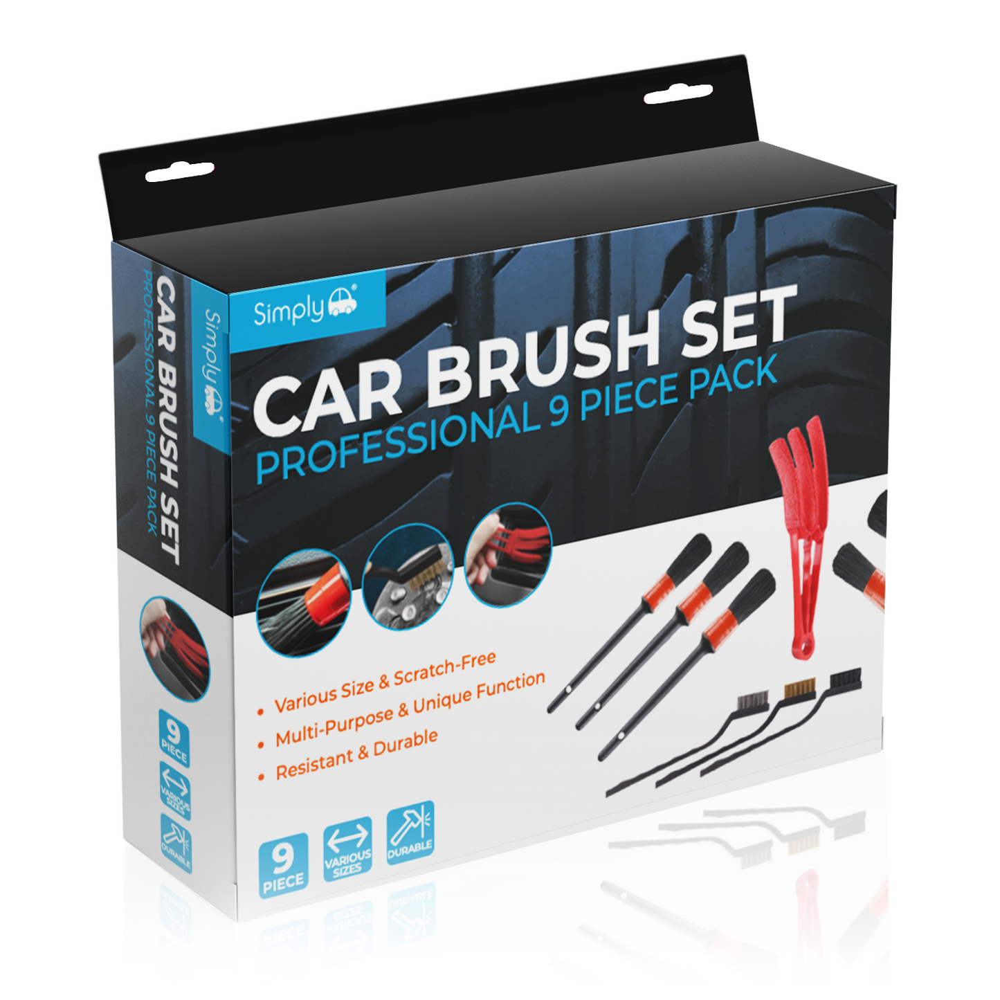 9 Piece Car Brush Set