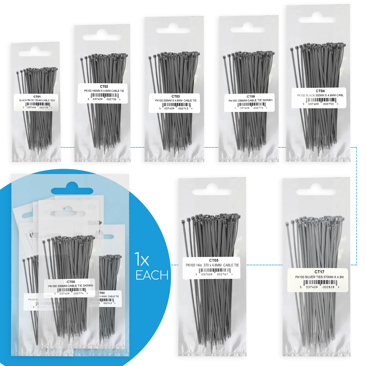 700 Pack Cable Ties