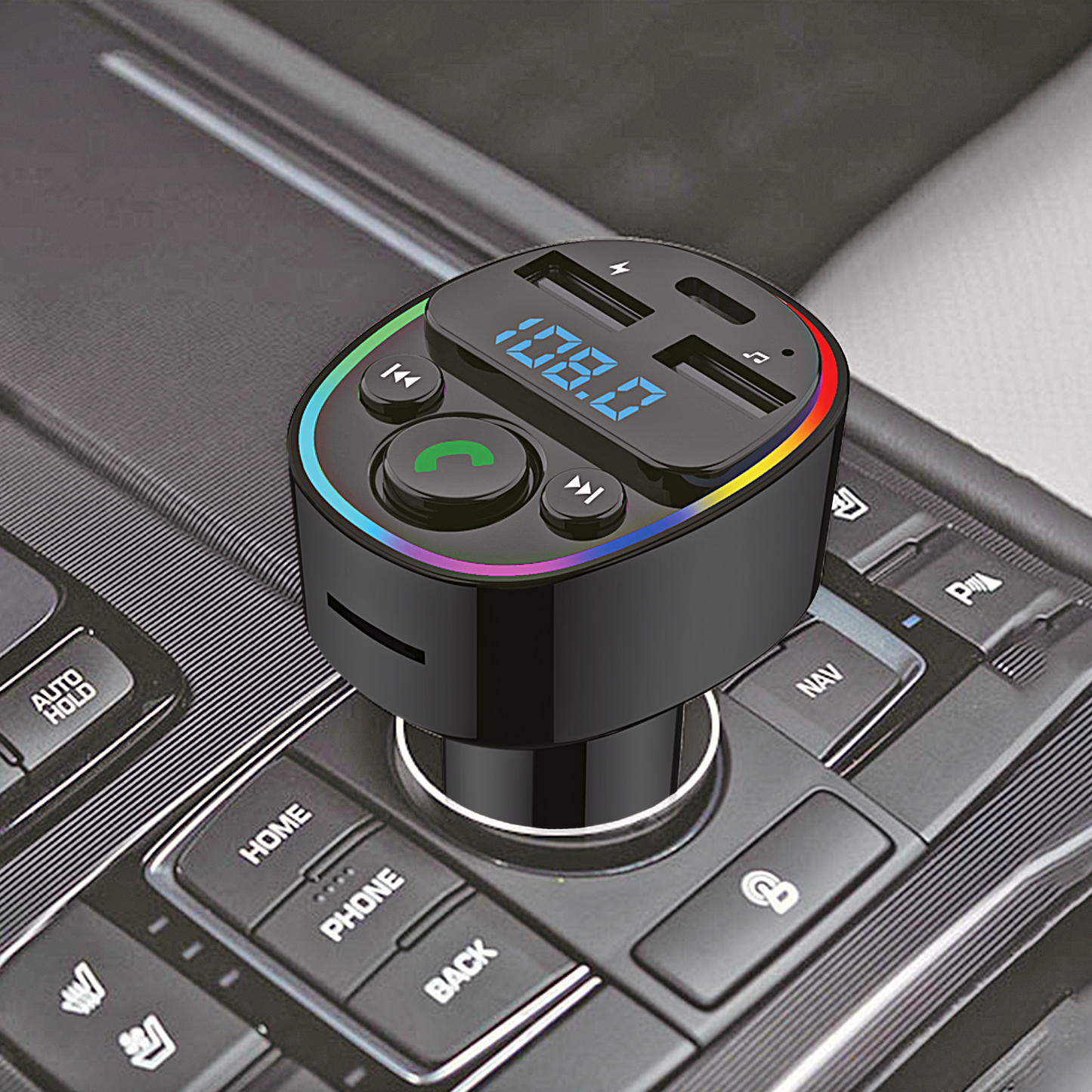 FM Transmitter Bluetooth Charger