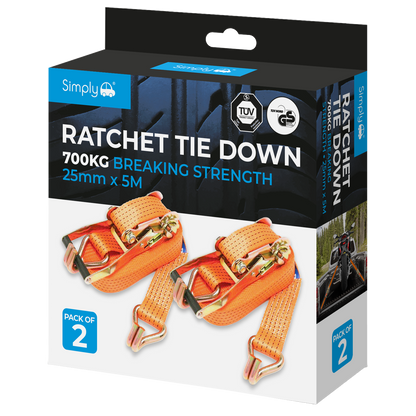 Ratchet Tie Down 700kg 2 Pack