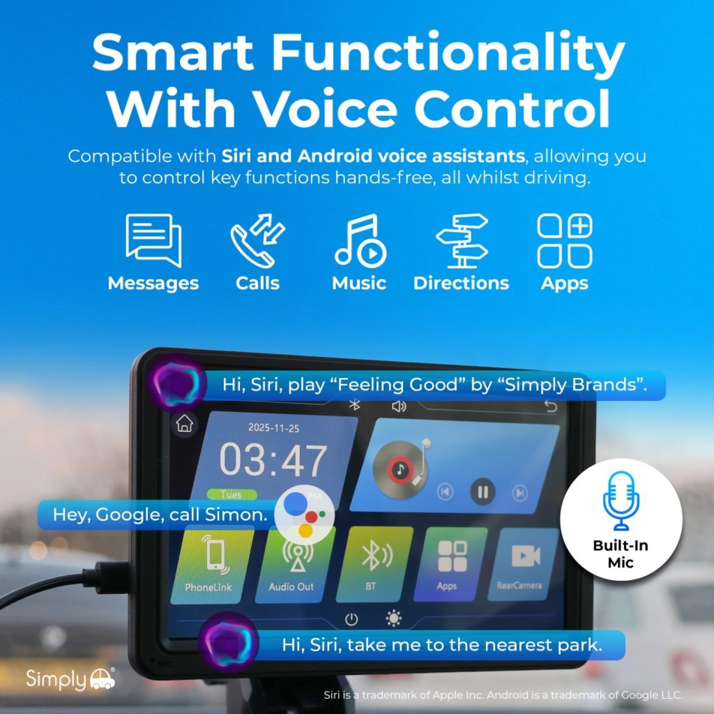 Smart In-Car Display With Rear Camera