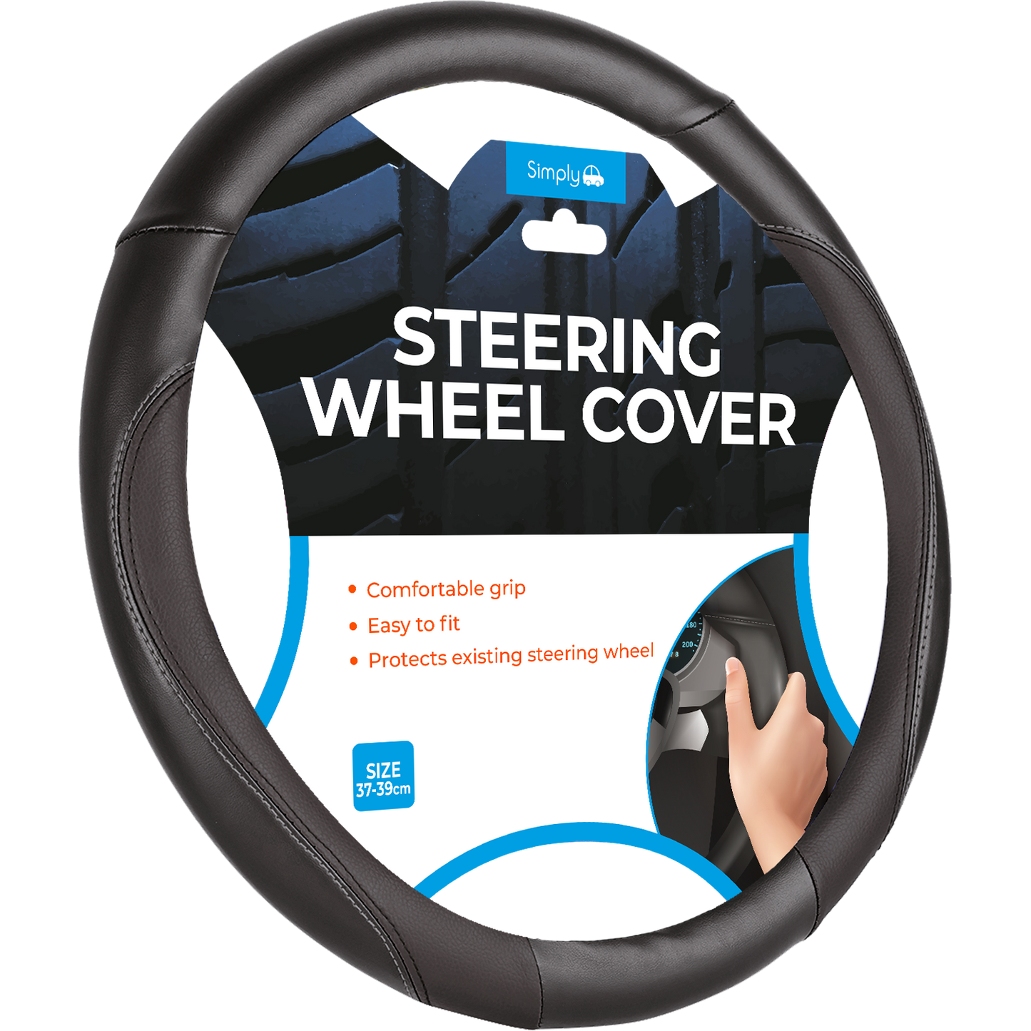 Premium Padded Black Steering Wheel Cover