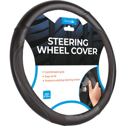 Premium Padded Black Steering Wheel Cover