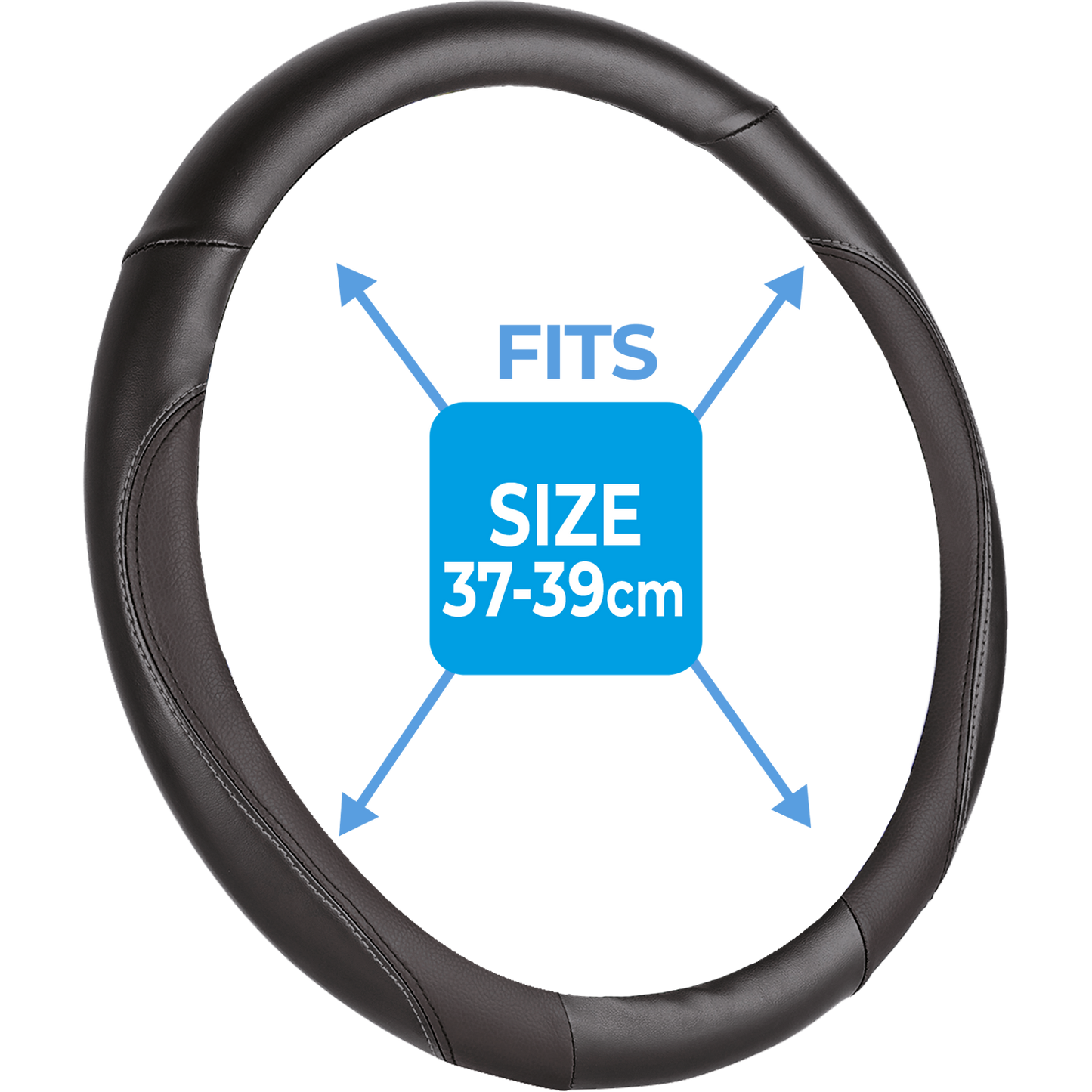 Premium Padded Black Steering Wheel Cover