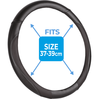 Premium Padded Black Steering Wheel Cover