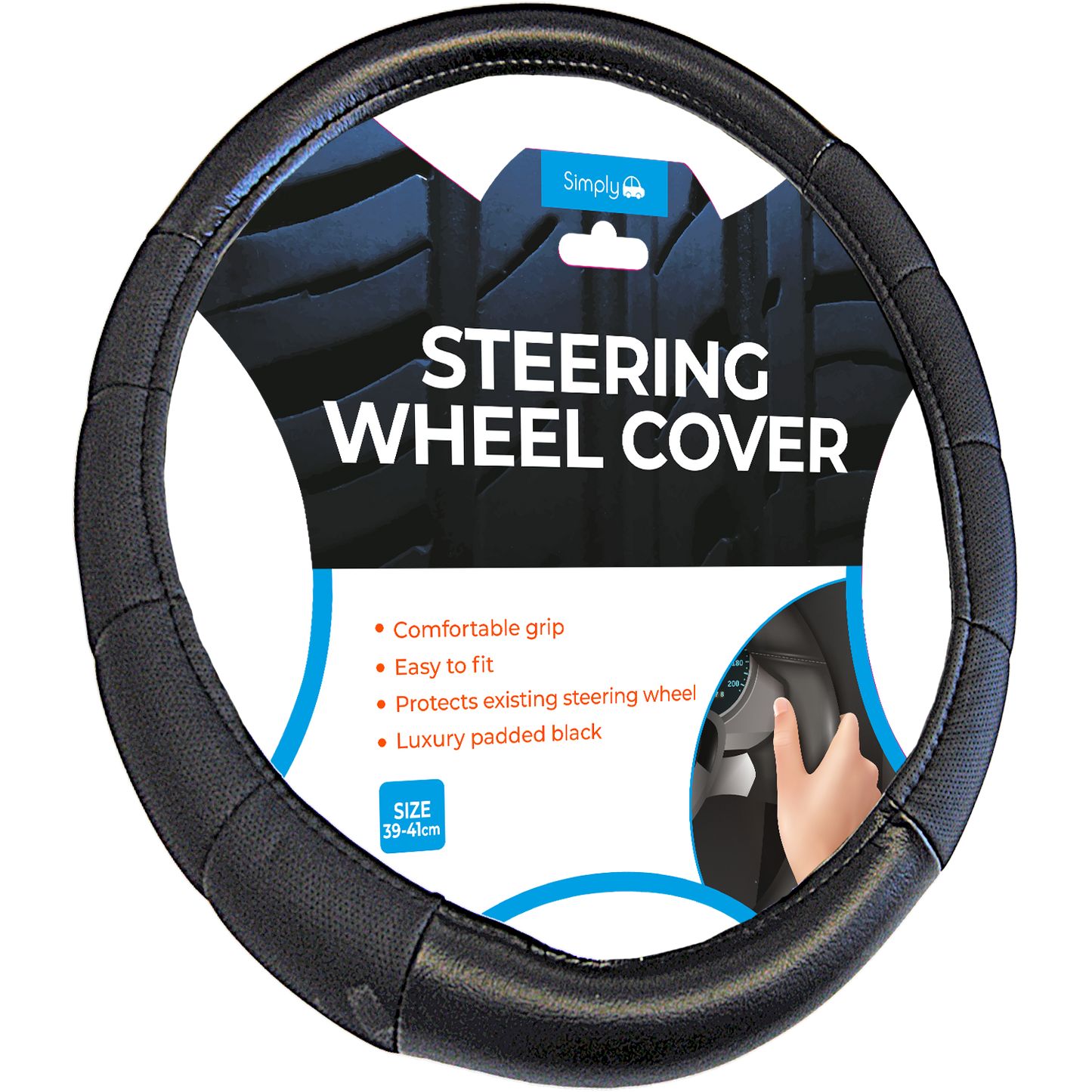 Large Luxury Padded Steering Wheel Cover
