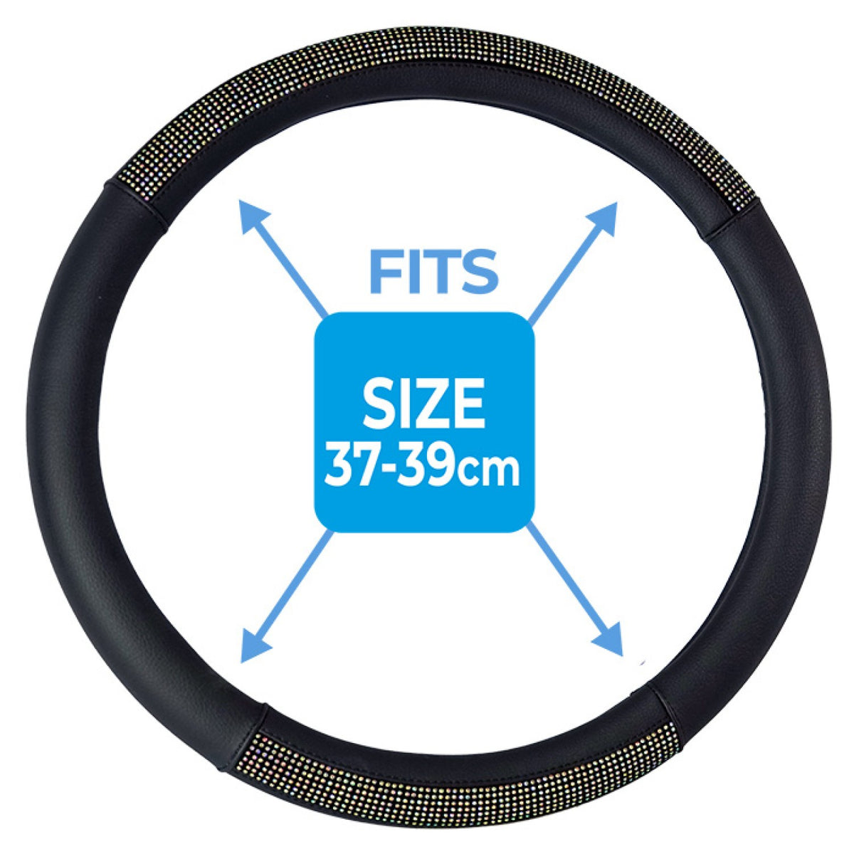 Black /Colourful Glitter Steering Wheel Cover