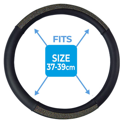 Black /Colourful Glitter Steering Wheel Cover