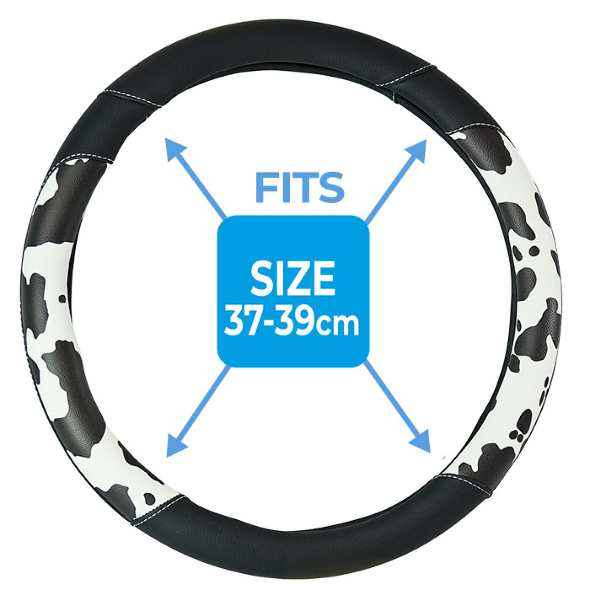 Black Cow Print Steering Wheel Cover