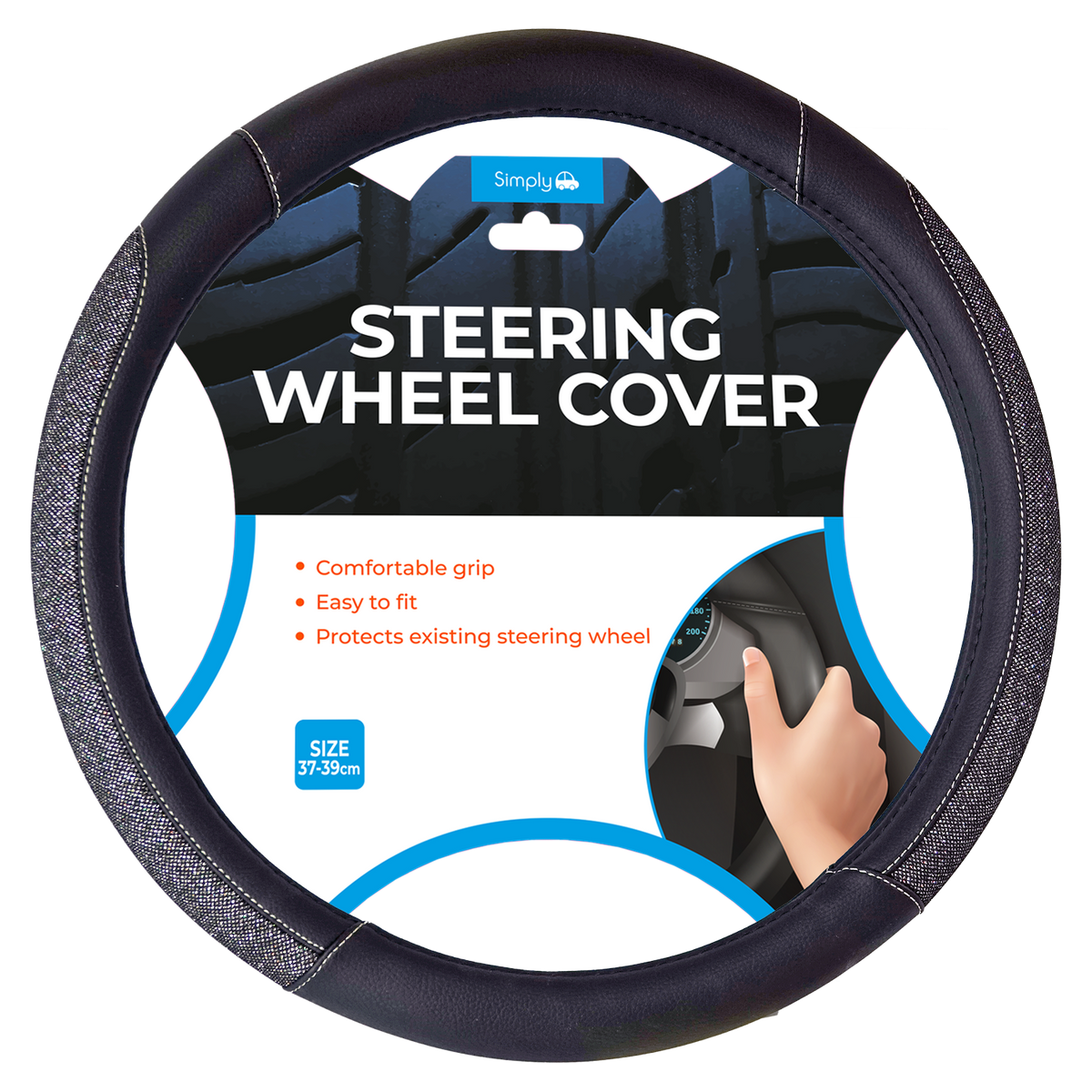 Black Sparkle Steering Wheel Cover