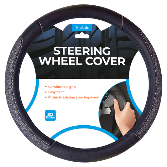 Black Sparkle Steering Wheel Cover