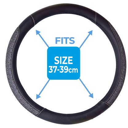 Black Sparkle Steering Wheel Cover
