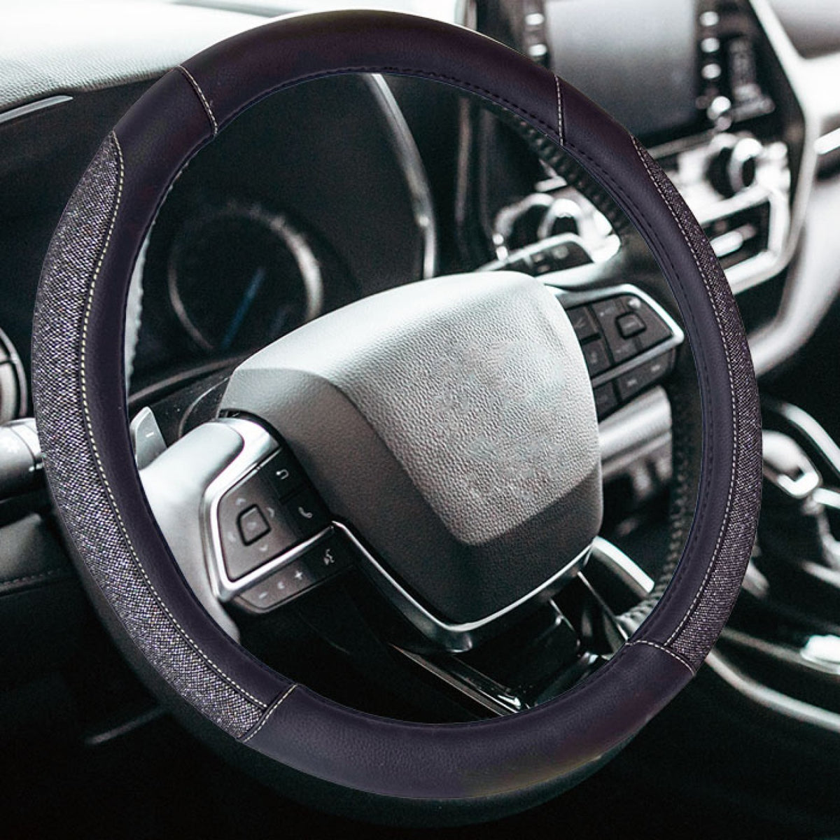 Black Sparkle Steering Wheel Cover