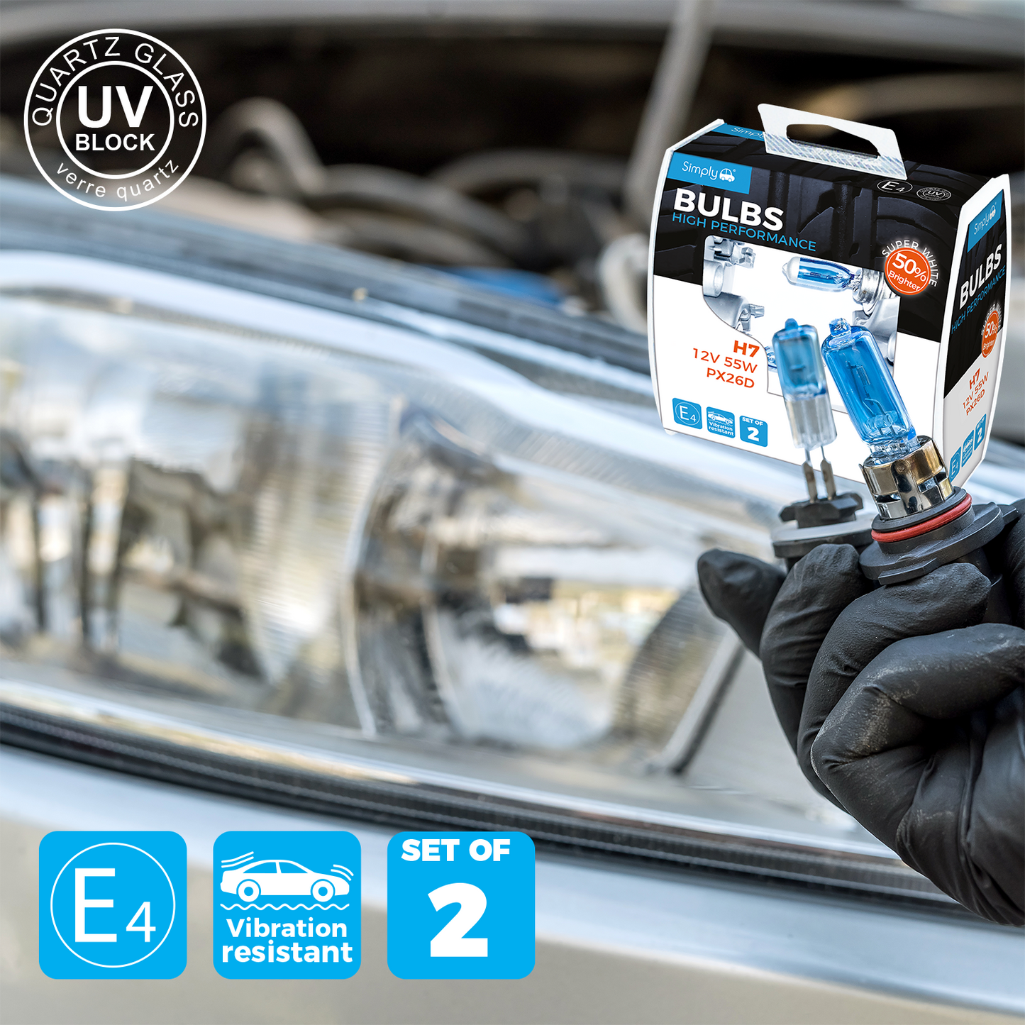 SIMPLY - Xenon Super White Bright Bulbs (PAIR)