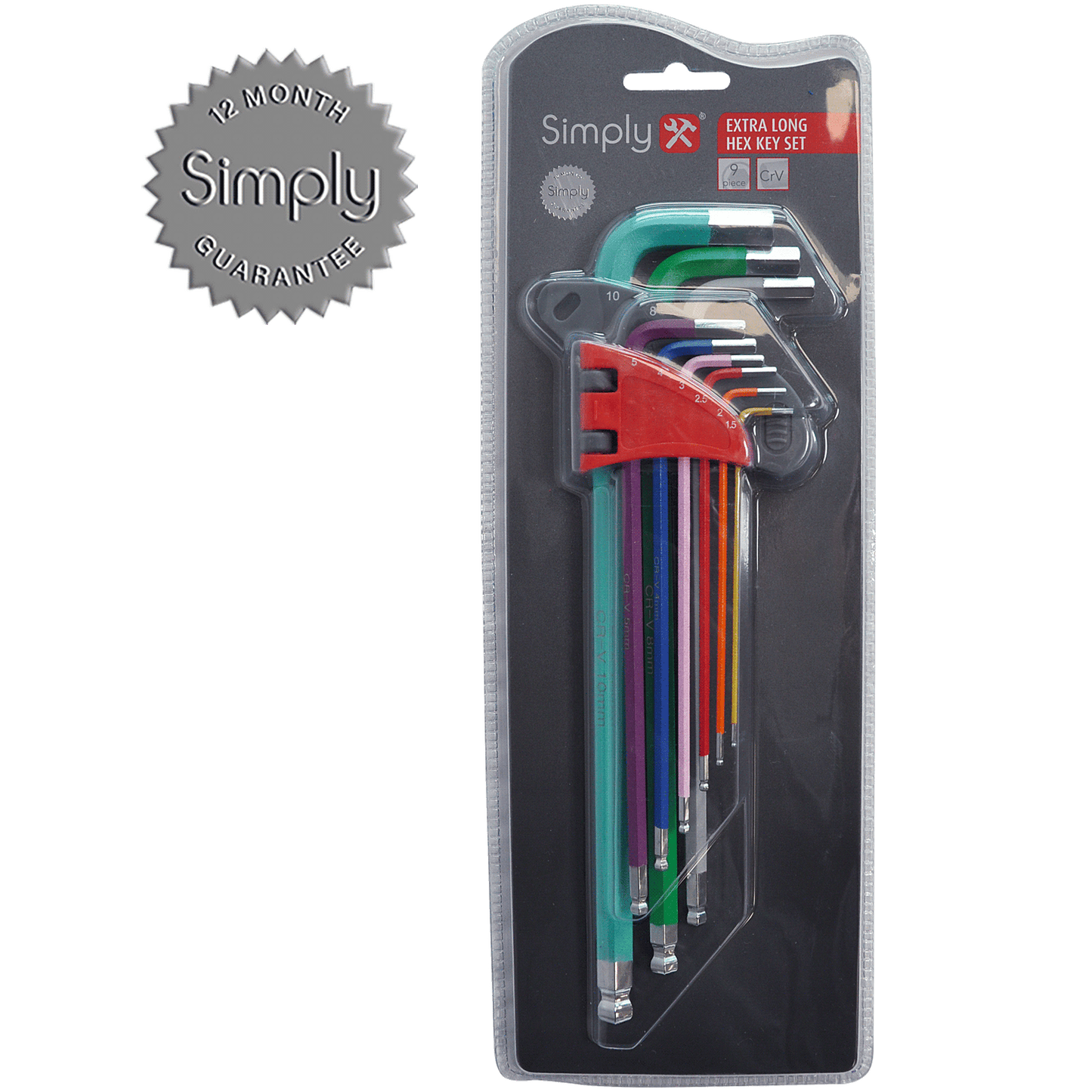 9PC Extra Long Ball End Hex Key Set