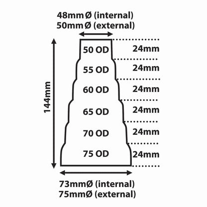 Steel Exhaust Pipe Reducer 48mm - 75mm