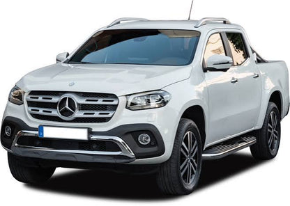 WingBar Edge (silver) Roof Bars to fit Mercedes X Class 2018-20 Raised (Open) Rails