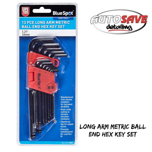BlueSpot - 13 PCE Long Arm Metric Ball End Hex Key Set (1.27-10mm)