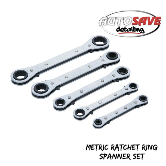 BlueSpot - 5 PCE Metric Ratchet Ring Spanner Set (6-21mm)