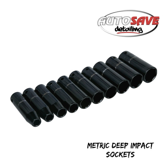 BlueSpot - 10 PCE 1/2" Metric Deep Impact Sockets (10-24mm)
