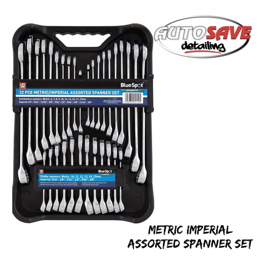 BlueSpot - 32 PCE Metric/Imperial Assorted Spanner Set (6-19mm)(1/4"-5/8")