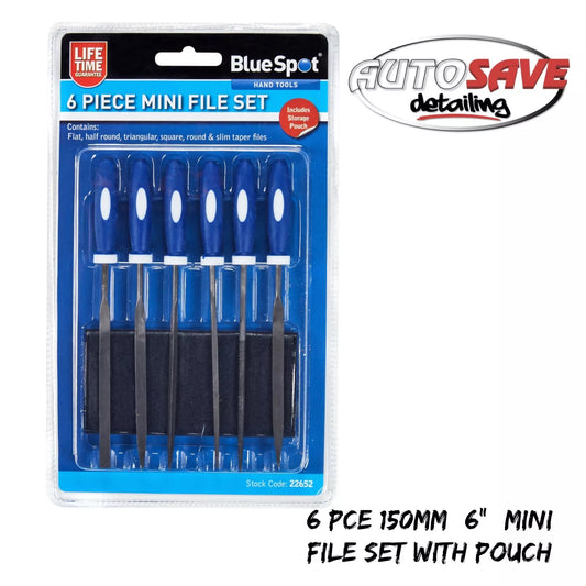 Blue Spot- 6 PCE 150mm (6") Mini File Set With Pouch