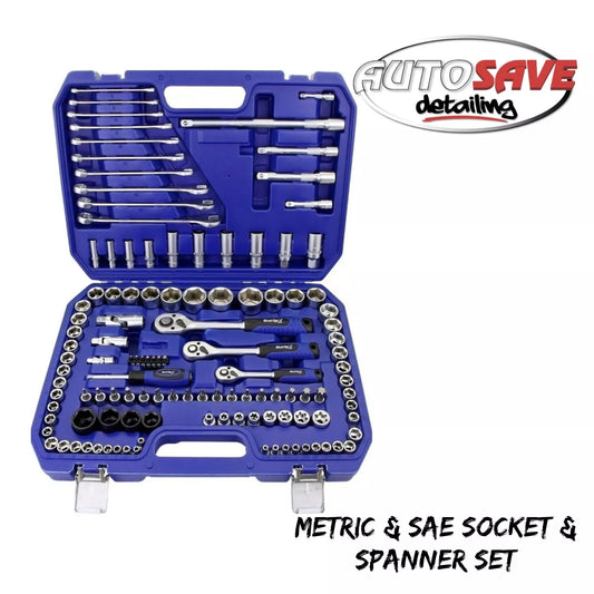 BlueSpot - 120 PCE 1/4", 3/8" & 1/2" Metric & SAE Socket & Spanner Set