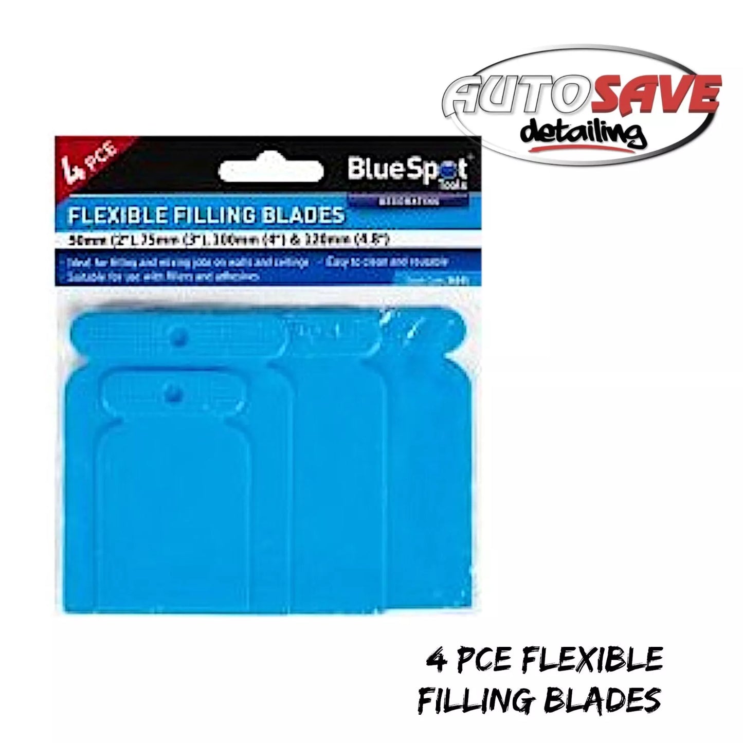 BlueSpot - 4 PCE Flexible Filling Blades (Plastic) 50-120MM