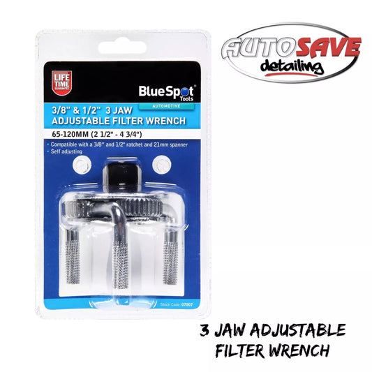 BlueSpot - 3/8" & 1/2" 3 Jaw Adjustable Filter Wrench (65-120mm)