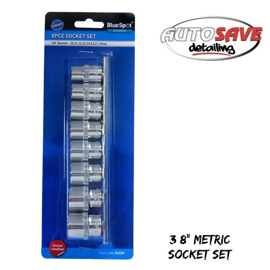 BlueSpot - 8 PCE 3/8" Metric Socket Set (10-19mm)