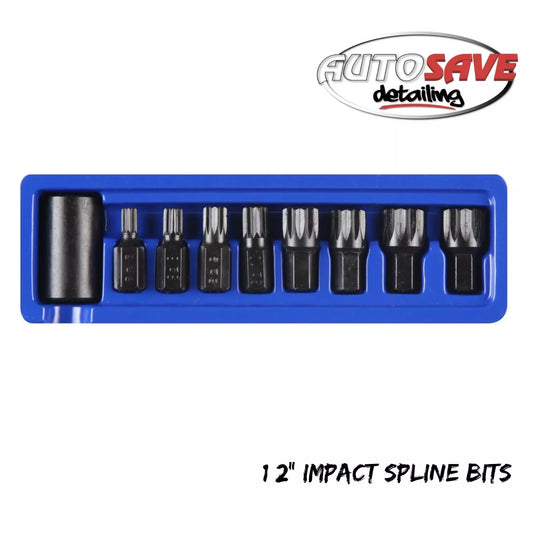 BlueSpot - 9 PCE 1/2" Impact Spline Bits (M6-M18)