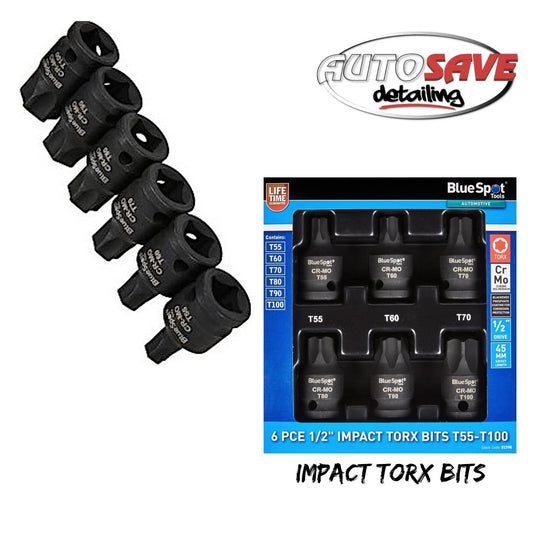 BlueSpot - 6PCE 1/2" IMPACT TORX BITS T55-T100