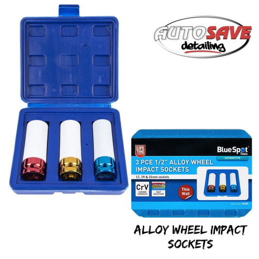 BlueSpot - 3 PCE 1/2" Alloy Wheel Impact Sockets (17, 19, 21mm)