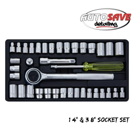 BlueSpot - 7540 PCE 1/4" & 3/8" Socket Set (4-13mm) (5/32"-3/8")