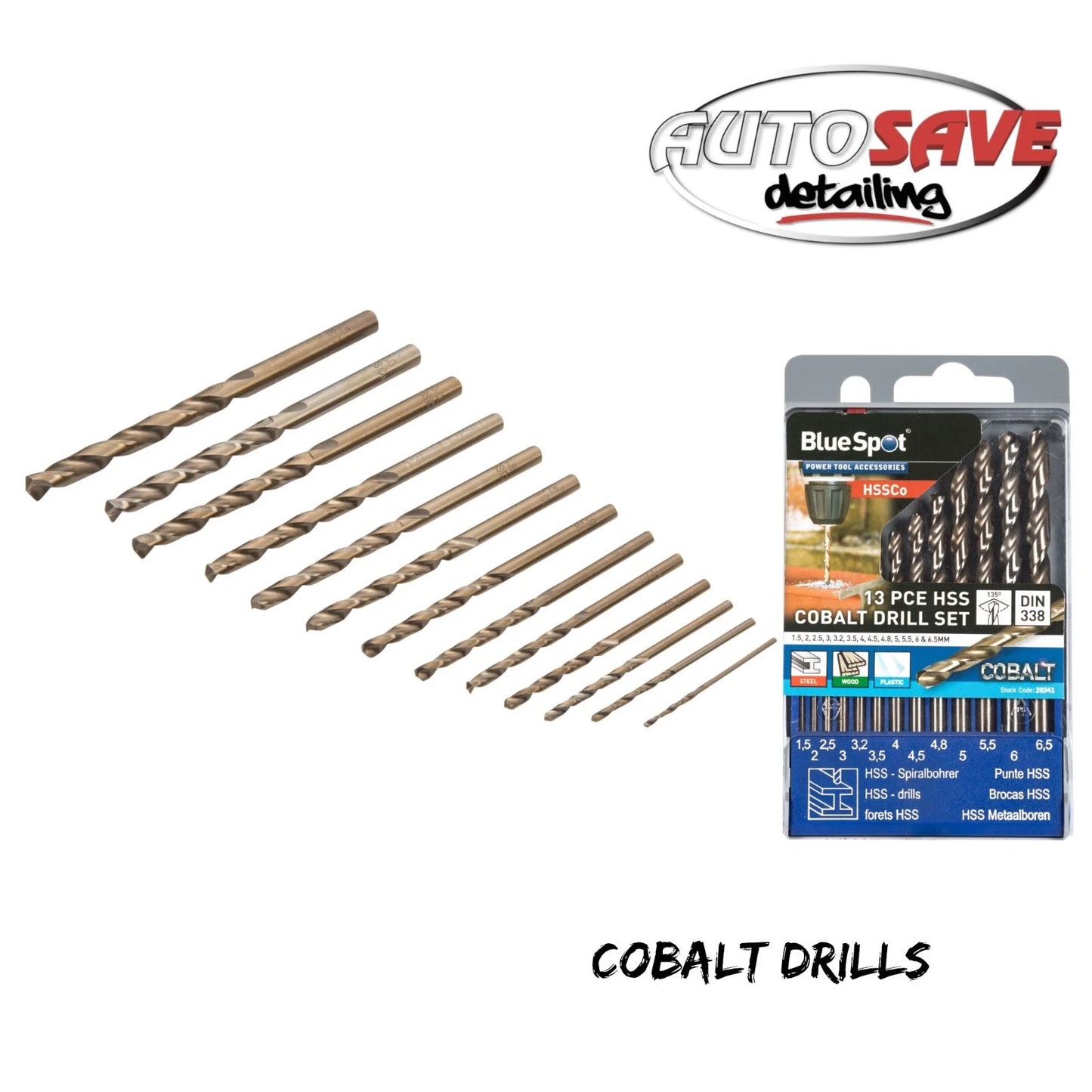 BlueSpot - 13 PCE Cobalt Drills (1.5 - 6.5mm)