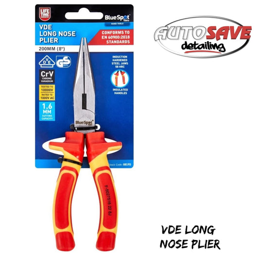 BlueSpot - 200mm (8") VDE Long Nose Plier