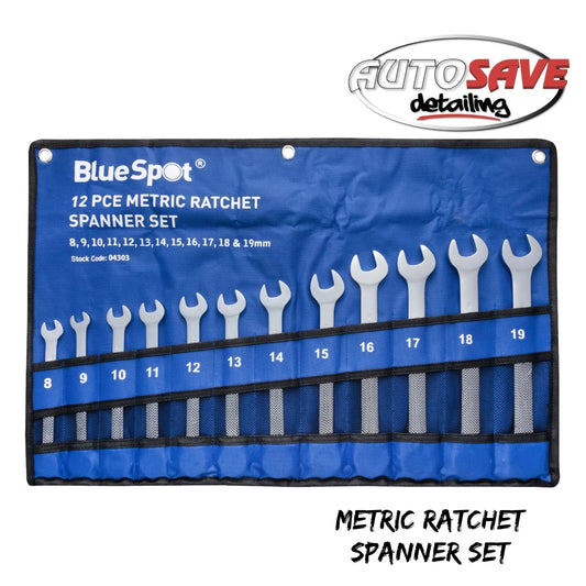 BlueSpot - 12 PCE Metric Ratchet Spanner Set (8-19mm)