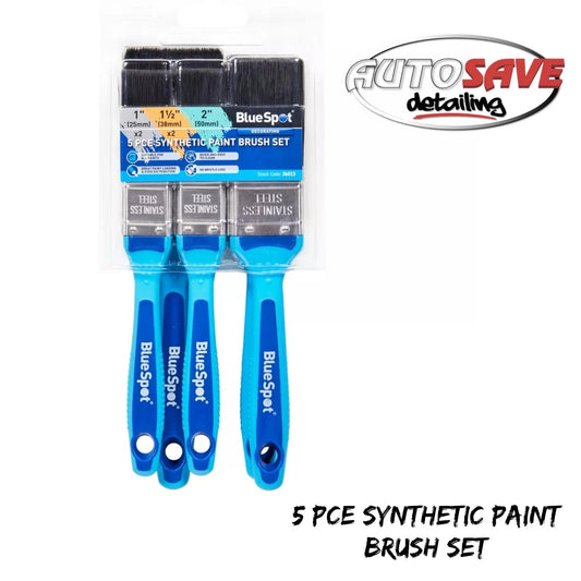 BlueSpot - 5 PCE Synthetic Paint Brush Set with Soft Grip Handle
