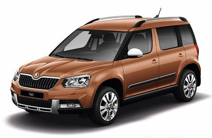 WingBar Edge (black) Roof Bar Set to fit Skoda YETI (2009-17) w/ Raised (Open) Roof Rails