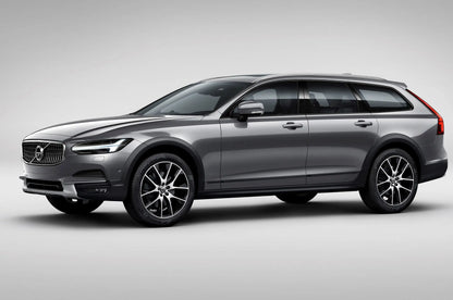 WingBar Edge Silver / Black Roof Bar Set for Volvo V90 Cross Country 2017-26 with Flush Roof Railings