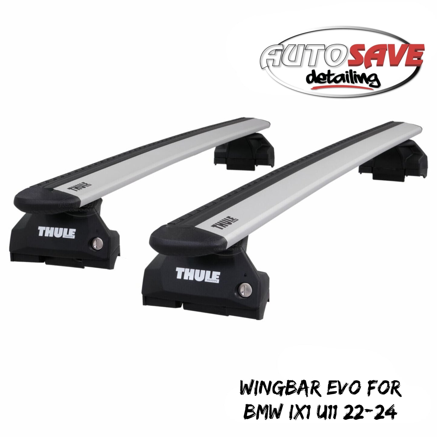 THULE WingBar Evo Silver Roof Bars Set to fit BMW iX1 5-dr SUV 23-on (No Rails)